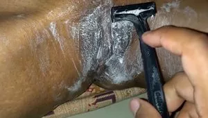 Indian Wife Shaving Her Tight Pussy