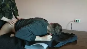 Amateur Girl Hard Pegging His Ass On The Table - Hot Femdom Strapon